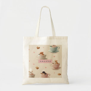 Bolso De Tela Hámster Adorable Personalizado en Patrón de Tacup