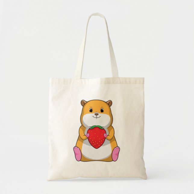 Bolso De Tela Hamster con fresa (Frente)