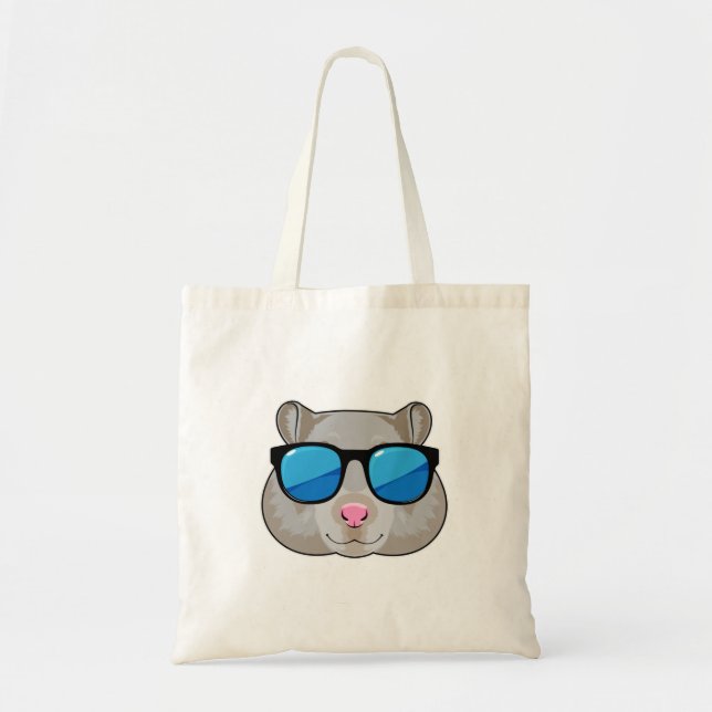 Bolso De Tela Hamster con gafas de sol (Frente)
