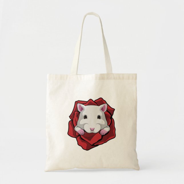 Bolso De Tela Hámster con Rosa (Frente)