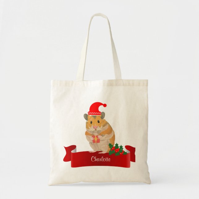 Bolso De Tela Hamster dorado personalizado (Frente)