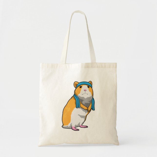 Bolso De Tela Hamster en Fitness con toalla (Frente)
