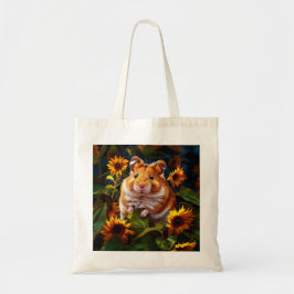 Bolso De Tela Hamster entre girasoles