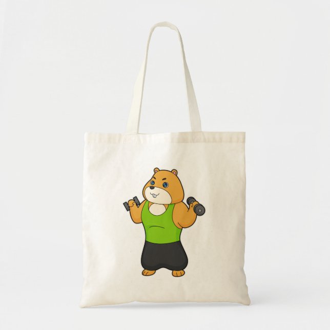 Bolso De Tela Hamster Fitness Dumbbell (Frente)