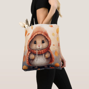 Bolso De Tela Hámster lindo en el paisaje otoñal Caída caprichos