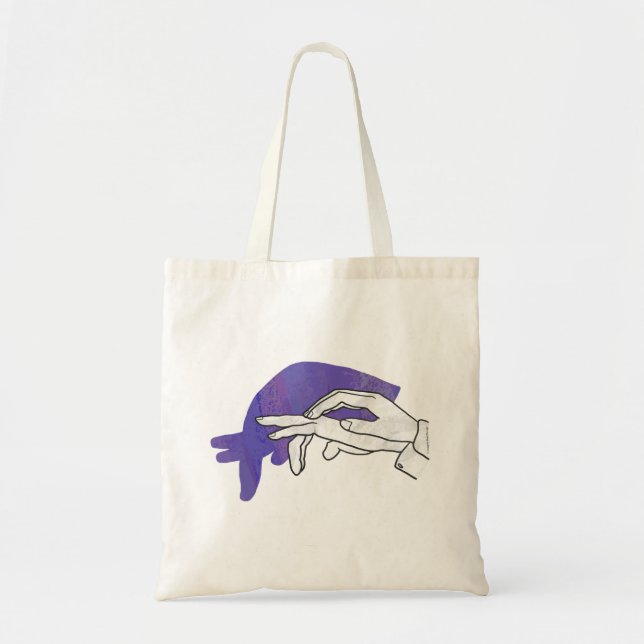 Bolso De Tela Hand Silhouette Anteater Purple (Frente)