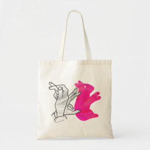 Bolso De Tela Hand Silhouette Rabbit Pink