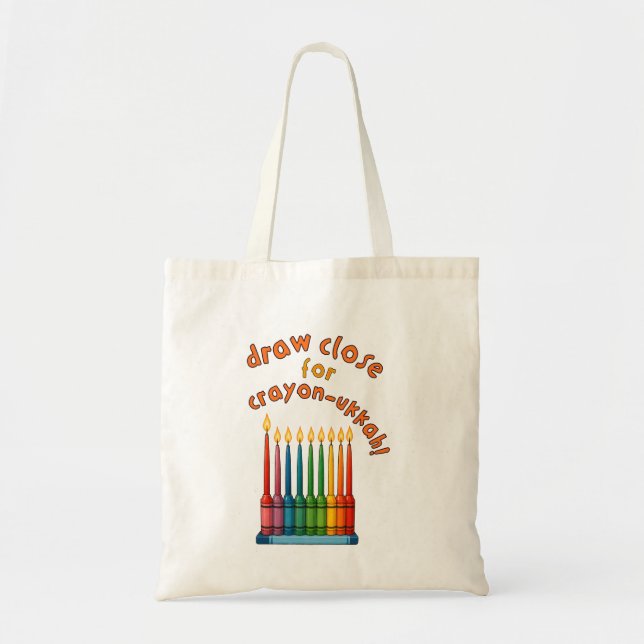 Bolso De Tela Hanukkah Chanukkah Crayon-ukkah Funny Menorah Gift (Frente)