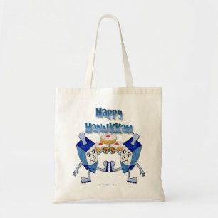 Bolso De Tela Hanukkah Dancing Dreides y Jelly Doughnut