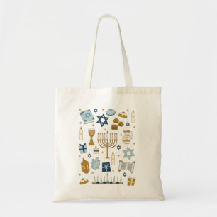 Bolso De Tela Hanukkah Doodles lindo ilustrado Tote Bag