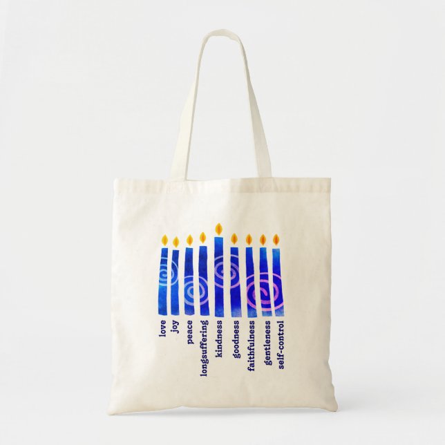 Bolso De Tela HANUKKAH Fruto Espiritual Cristiano (Frente)