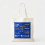 Bolso De Tela HANUKKAH Hebreo AMA JOY PAZ Azul<br><div class="desc">Colorido festival TOTE BAG con LOVE JOY PEACE, incluyendo traducciones en hebreo, que están codificadas por colores. El texto es personalizable en funda que deseas cambiar cualquier cosa. FELIZ HANUKKAH también es personalizable. Esto sería un regalo ideal para Hanukkah, Navidades, para los cristianos mesiánicos y amantes de Israel. Parte de...</div>