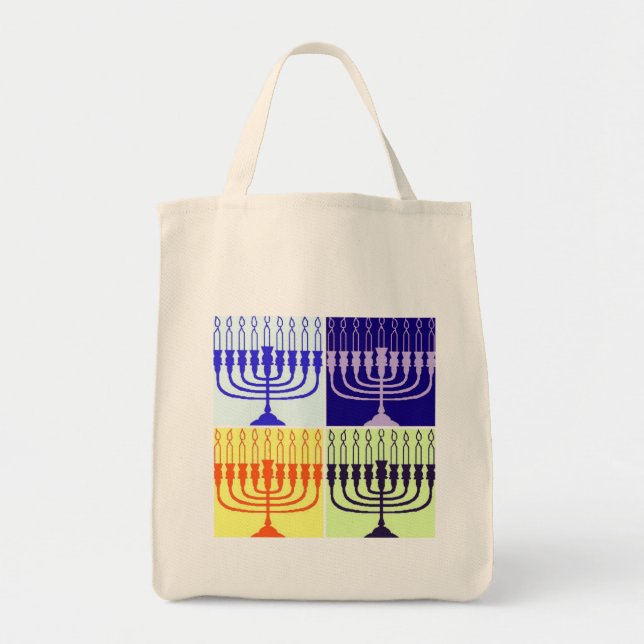 Bolso De Tela Hanukkah Menorah (Frente)