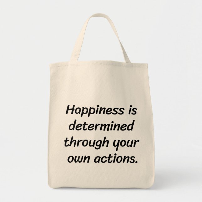 Bolso De Tela Happiness Grocery Tote Bag (Frente)