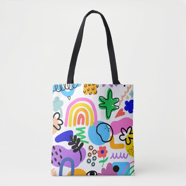 Bolso De Tela Happy and colorful abstract designs (Anverso)