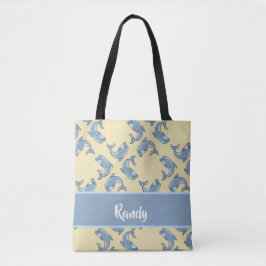 Bolso De Tela Happy blue dolpins pattern