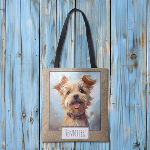 Bolso De Tela Happy Bright Yorkie Yorkshire Terrier Dog Name