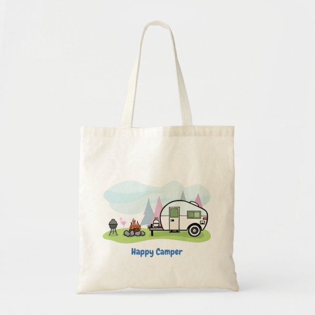 Bolso De Tela Happy Camper Trailer (Frente)