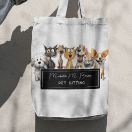 Bolso De Tela Happy Crazy Cats Dogs Mascota Sitter Profesional