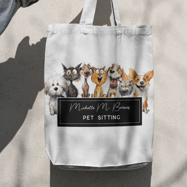 Bolso De Tela Happy Crazy Cats Dogs Mascota Sitter Profesional (Subido por el creador)