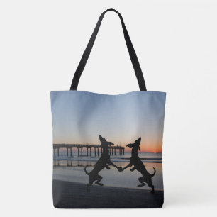 Bolso De Tela "Happy Dogs Gift Bag Tote Reusable Grocería