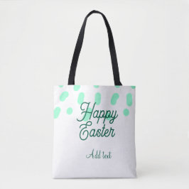 Bolso De Tela Happy Easter green eggs pastel name date simple