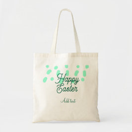 Bolso De Tela Happy Easter green eggs pastel name date simple