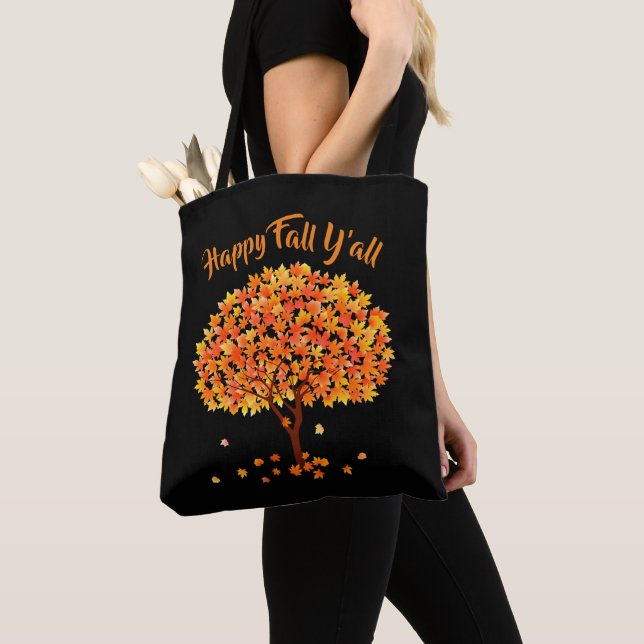 Bolso De Tela Happy Fall Y'all / Fall Season Toag (Detalle)