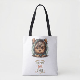 Bolso De Tela Happy Fall Y'all Yorkshire Terrier Otumn Hoodie