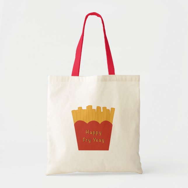 Bolso De Tela Happy Fry-Yeay Tote Bag – Funny French Fries (Frente)