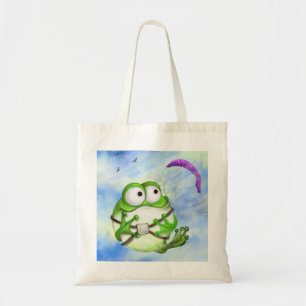 Bolso De Tela Happy Funny Frog Paraglider Tote Bag
