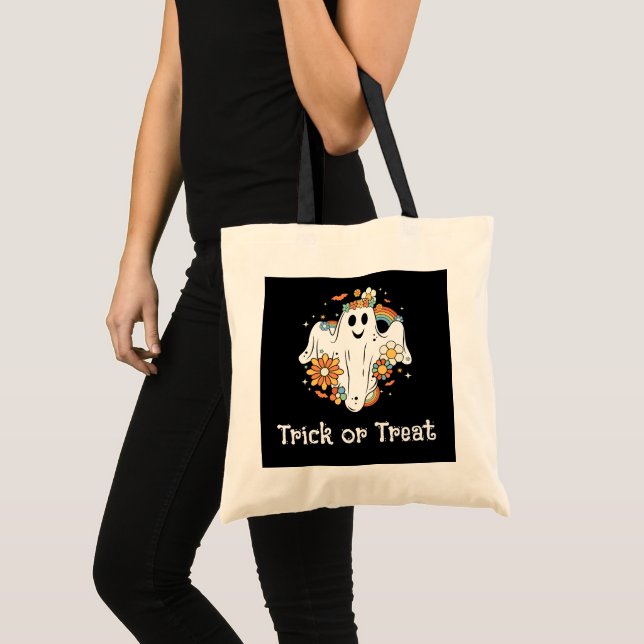 Bolso De Tela Happy Ghost Retro Hippie Vibe (Anverso (producto))