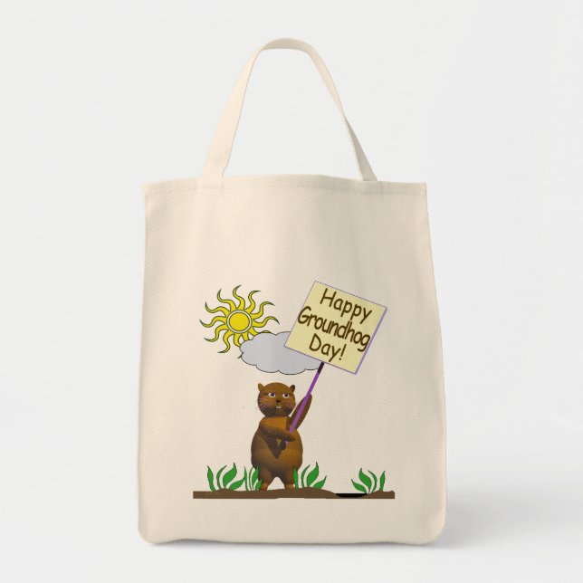 Bolso De Tela Happy Groundhog Day Groundhog (Frente)