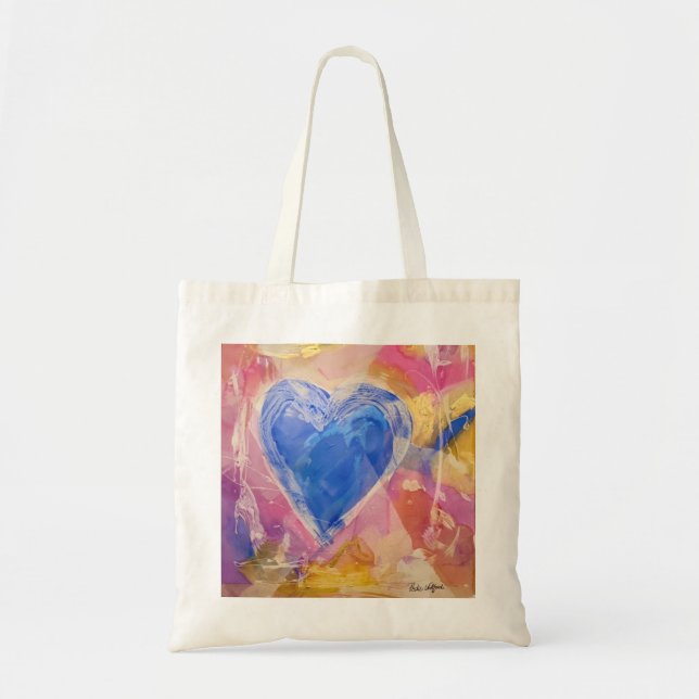 Bolso De Tela Happy Heart Tote Bag con arte de Pedie Wolfond (Frente)