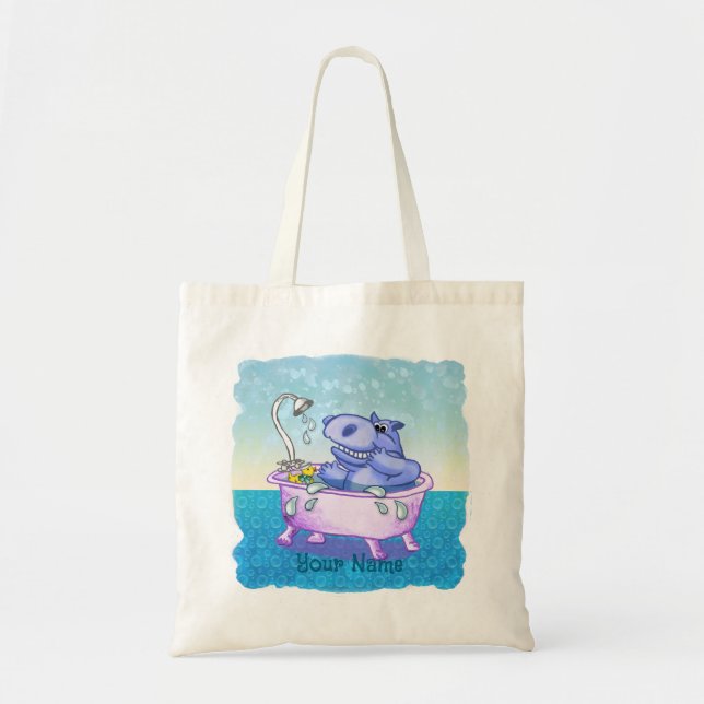 Bolso De Tela Happy Hippo Bath (Frente)