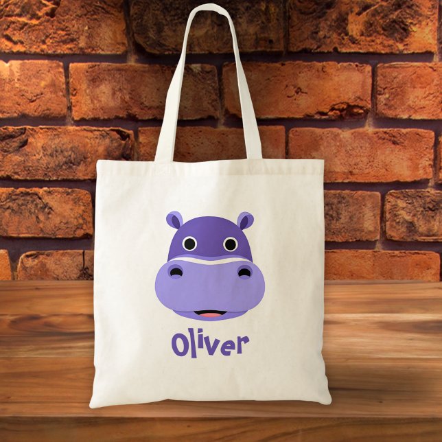 Bolso De Tela Happy Hippo Face (Subido por el creador)