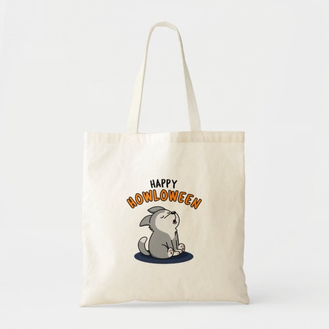 Bolso De Tela Happy Howlowine Funny Dog Pun (Frente)