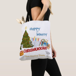 Bolso De Tela Happy & Merry Chrismukkah with Traditional Element