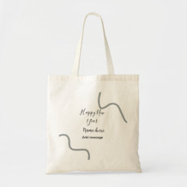 Bolso De Tela Happy new year name message gray simple holiday 