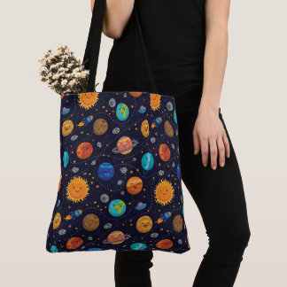 Bolso De Tela Happy Planets Tote Bag