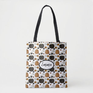 Bolso De Tela Happy print polka dots pumpkin