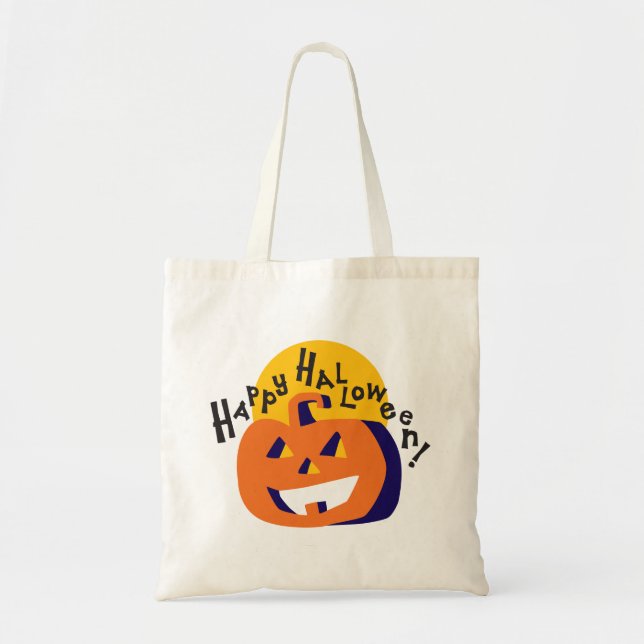 Bolso De Tela Happy Pumpkin Fun Halloween (Frente)