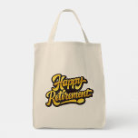 Bolso De Tela Happy Retirement<br><div class="desc">This cheerful beige canvas tote bag features a bold “Happy Retirement” message printed in a lively yellow-and-black stylized font. The design sits centered on the bag, creating a bright, celebratory focal point that instantly sets a festive tone. Its clean, modern lettering makes it a fun and thoughtful gift for anyone...</div>