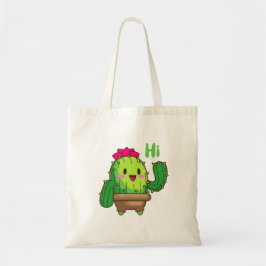 Bolso De Tela Happy Smiling Cactus Kawai Tote Bag