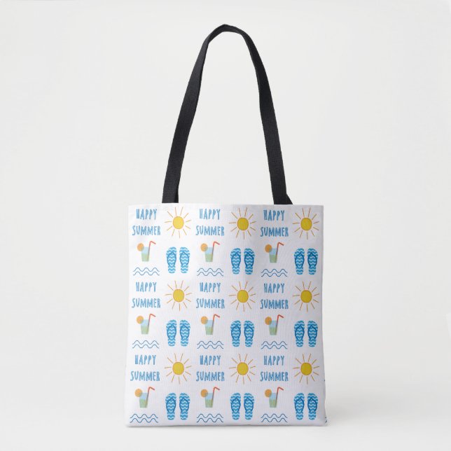 Bolso De Tela Happy Summer Pattern Tote Bag (Anverso)