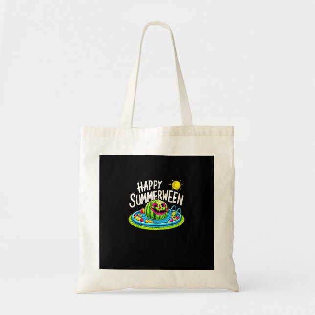 Bolso De Tela Happy Summerween Summer Watermelon Jack-O-Lantern (Frente)