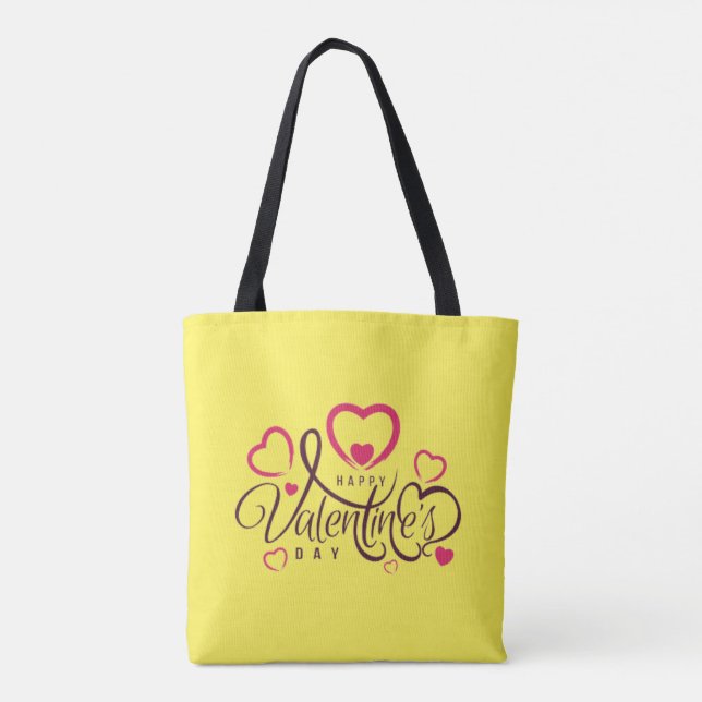 Bolso De Tela Happy Valentine's Day! (Reverso)