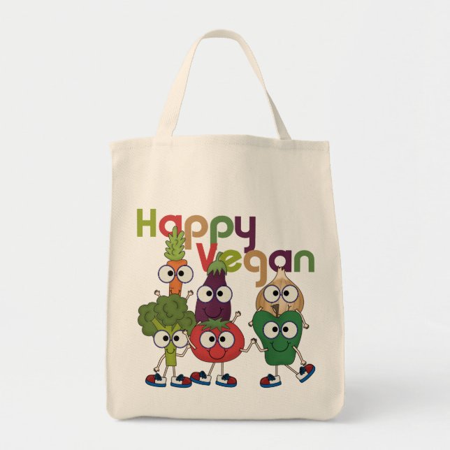 Bolso De Tela Happy Vegan (Frente)