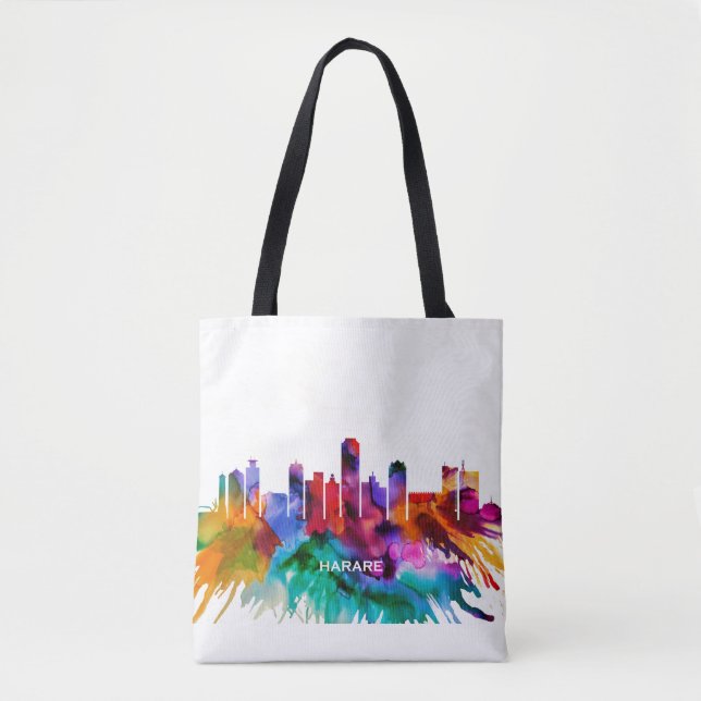 Bolso De Tela Harare Skyline (Anverso)