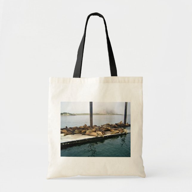 Bolso De Tela Harbour Seals, Morro Bay, California (Frente)